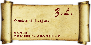 Zombori Lajos névjegykártya